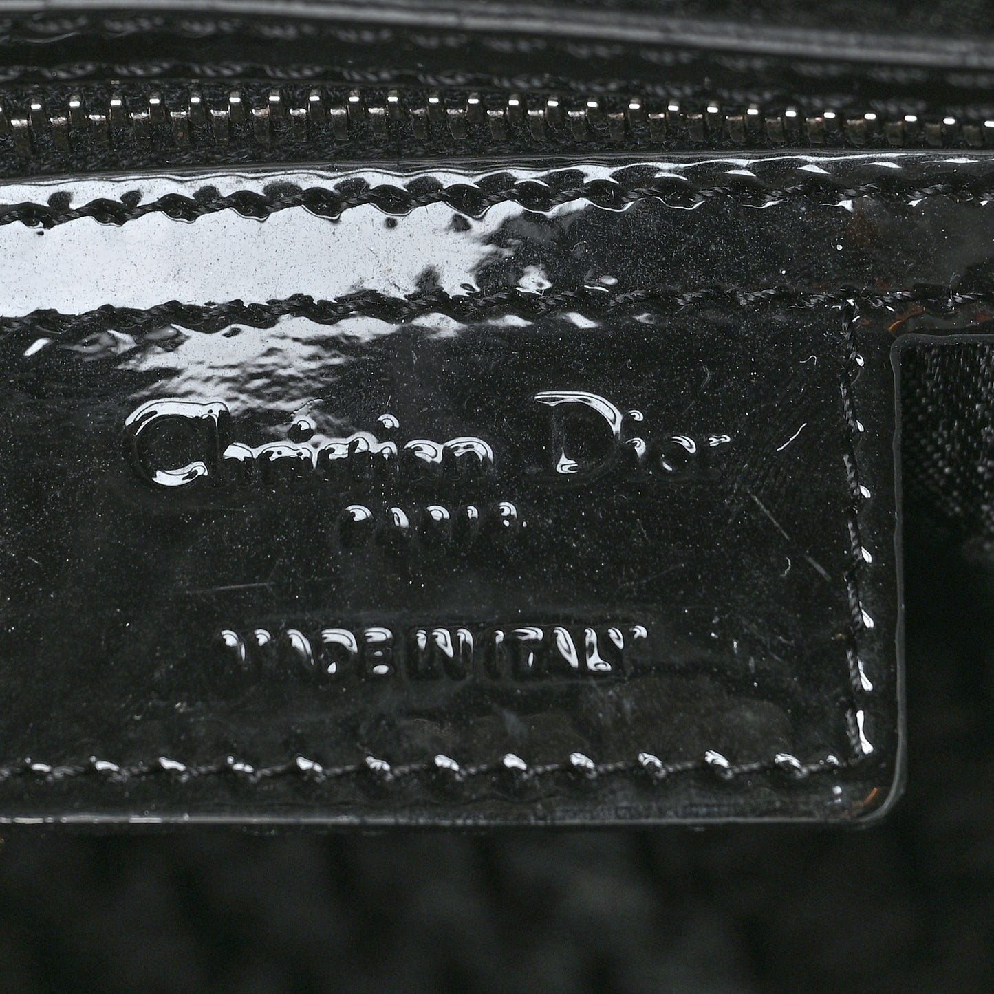 Patent Cannage Large Lady Dior Black