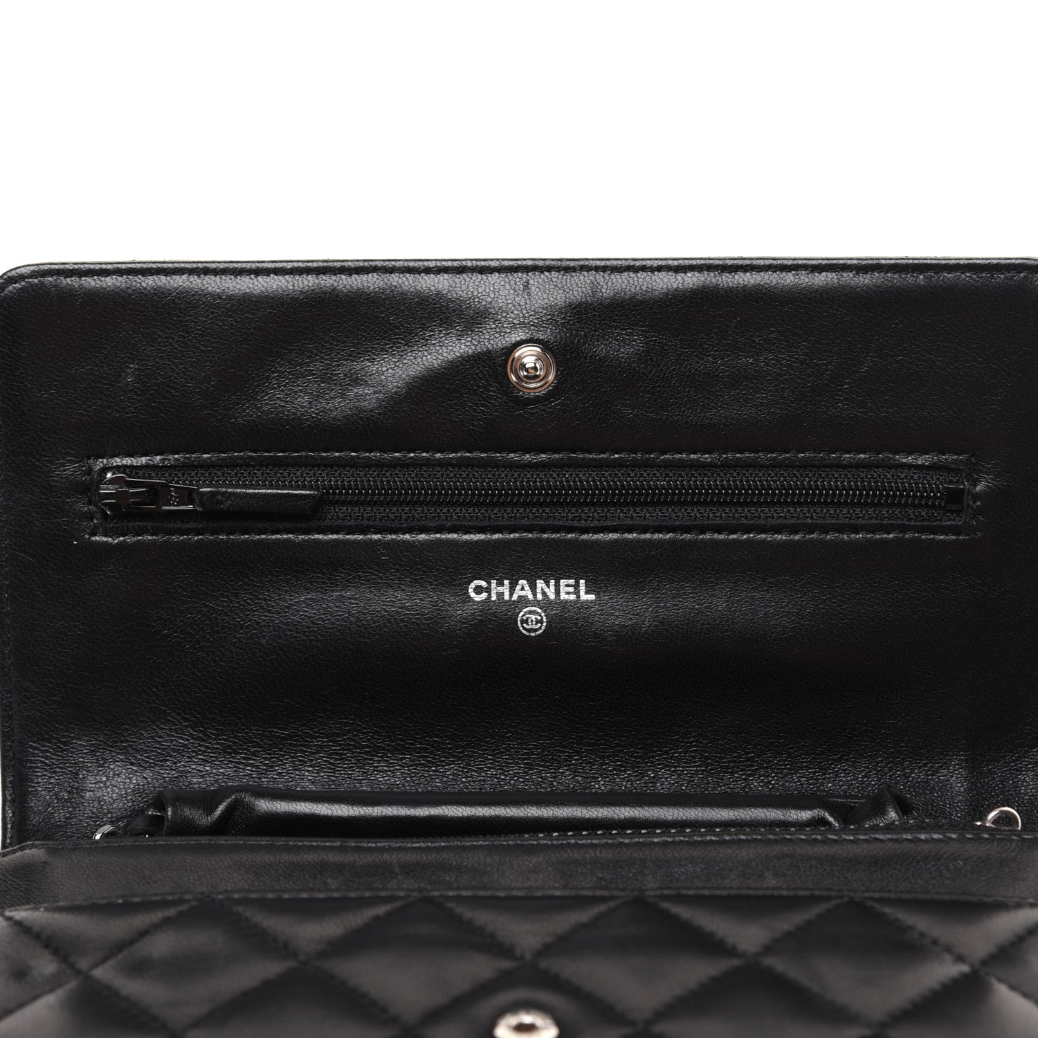 Chanel Lambskin Quilted Wallet On Chain WOC Black 11 of 17