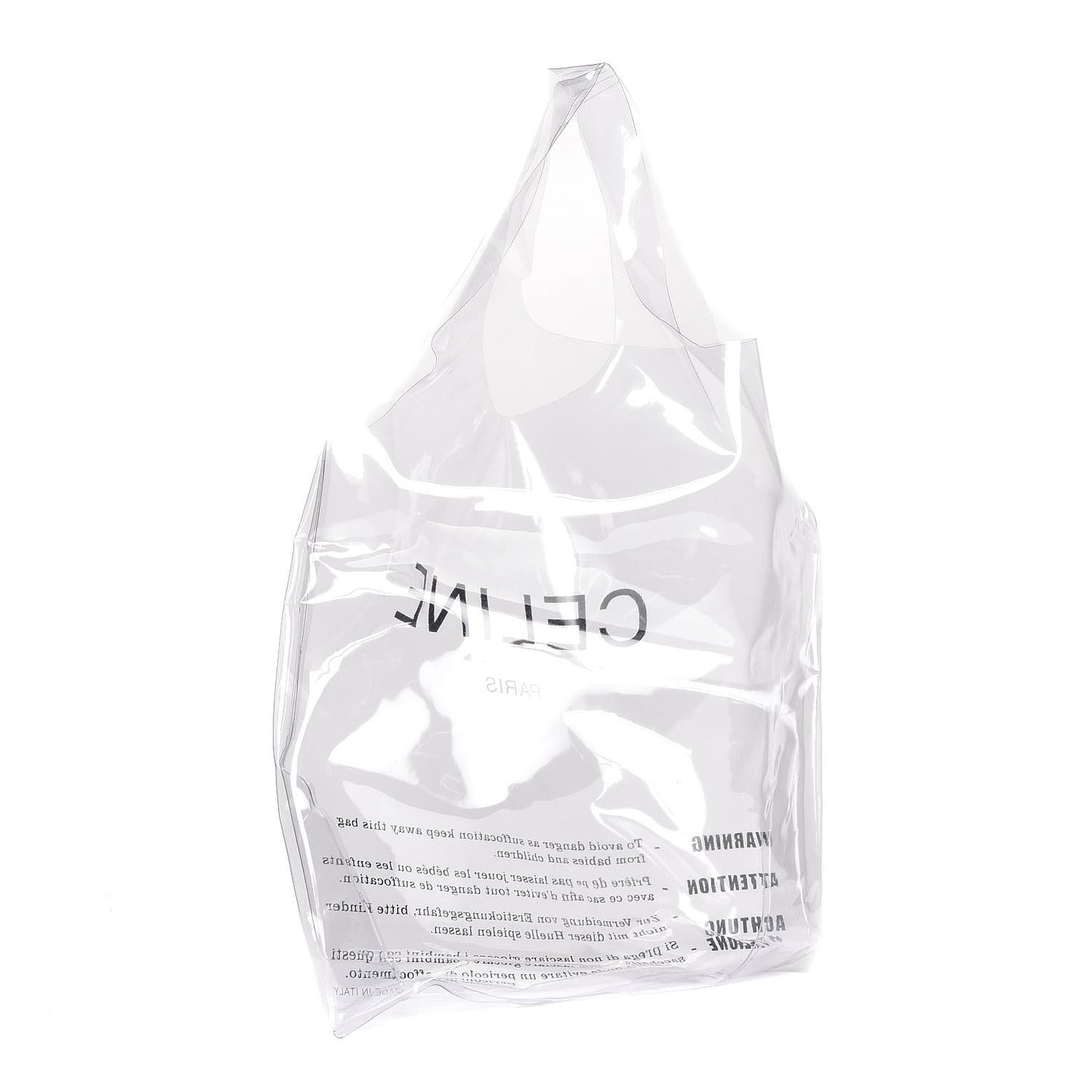 Plastic Bag with Cloudy Lambskin Solo Zip Pouch Clutch Lime