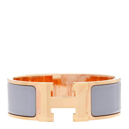 Hermes Enamel Clic Clac H Wide Bracelet PM Bleu Lin 1 of 4