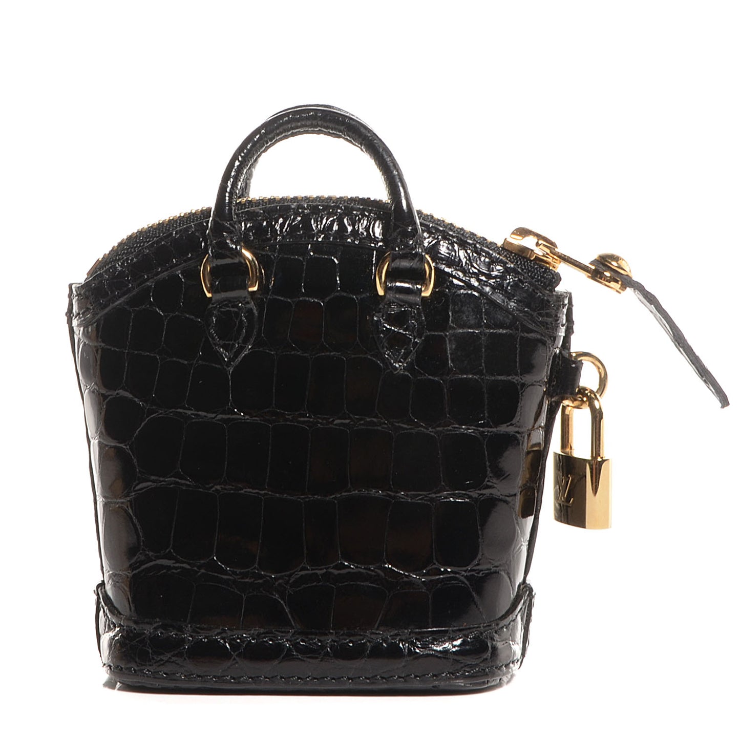 Alligator Mini Lockit Bag Charm Black