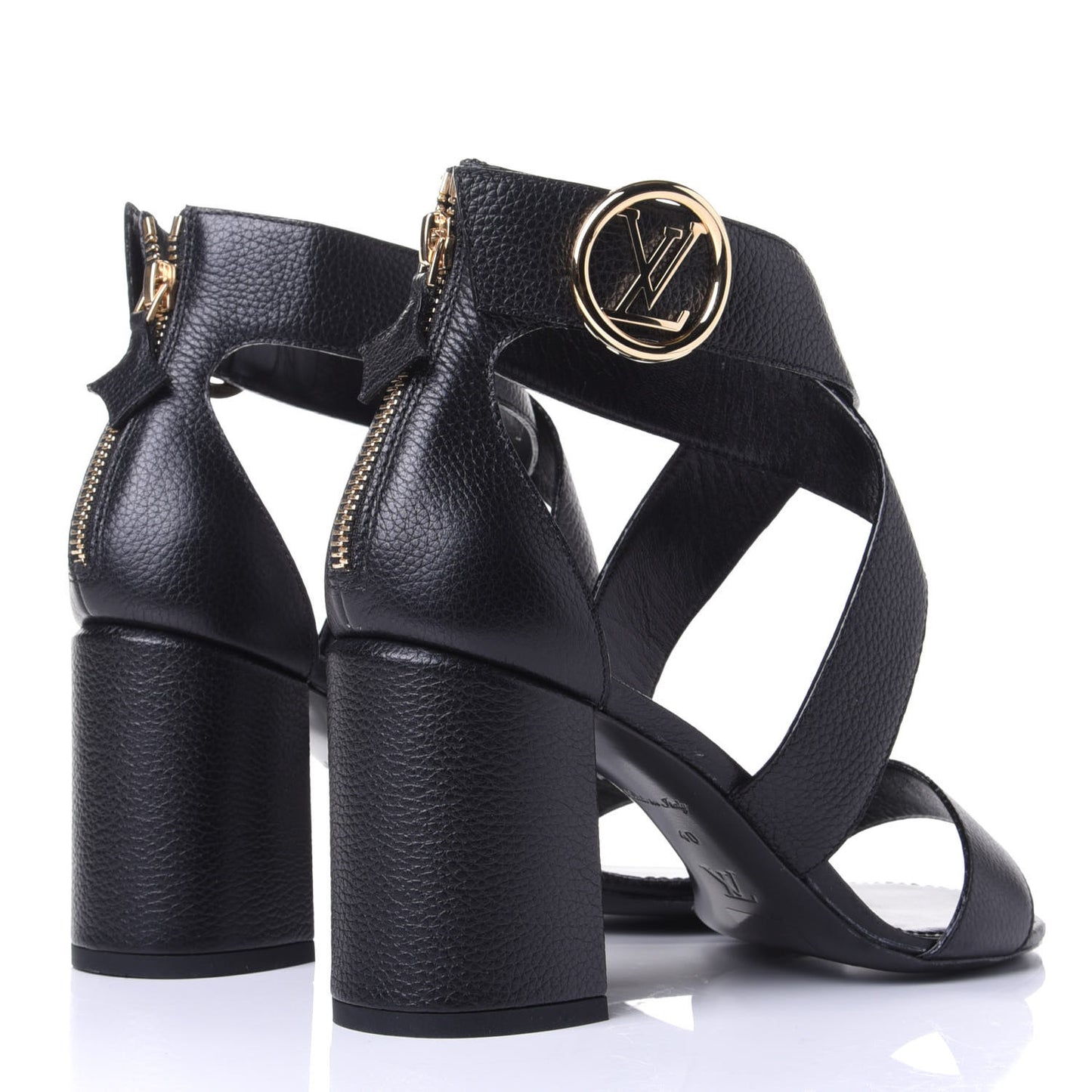 Calfskin Horizon Sandals 40 Black