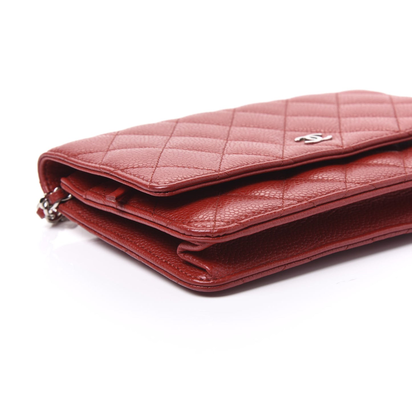 Caviar Quilted Wallet On Chain WOC Red