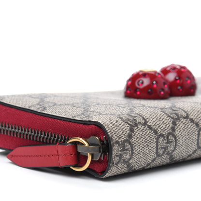 Gucci GG Supreme Monogram Cherries Zip Around Wallet Hibiscus Red 10 of 13
