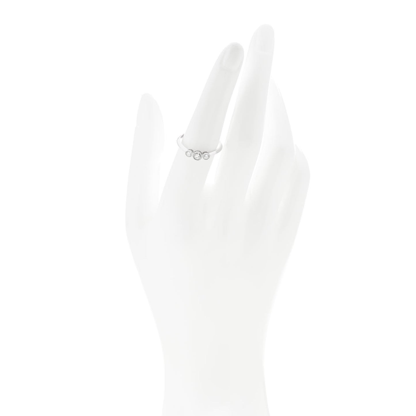 Platinum Diamond Three Stone Milgrain Ring 54 7