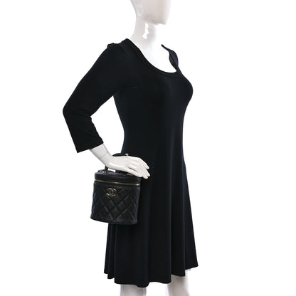 Chanel Caviar Quilted Small Top Handle Vanity Case With Chain Black 2 of 9