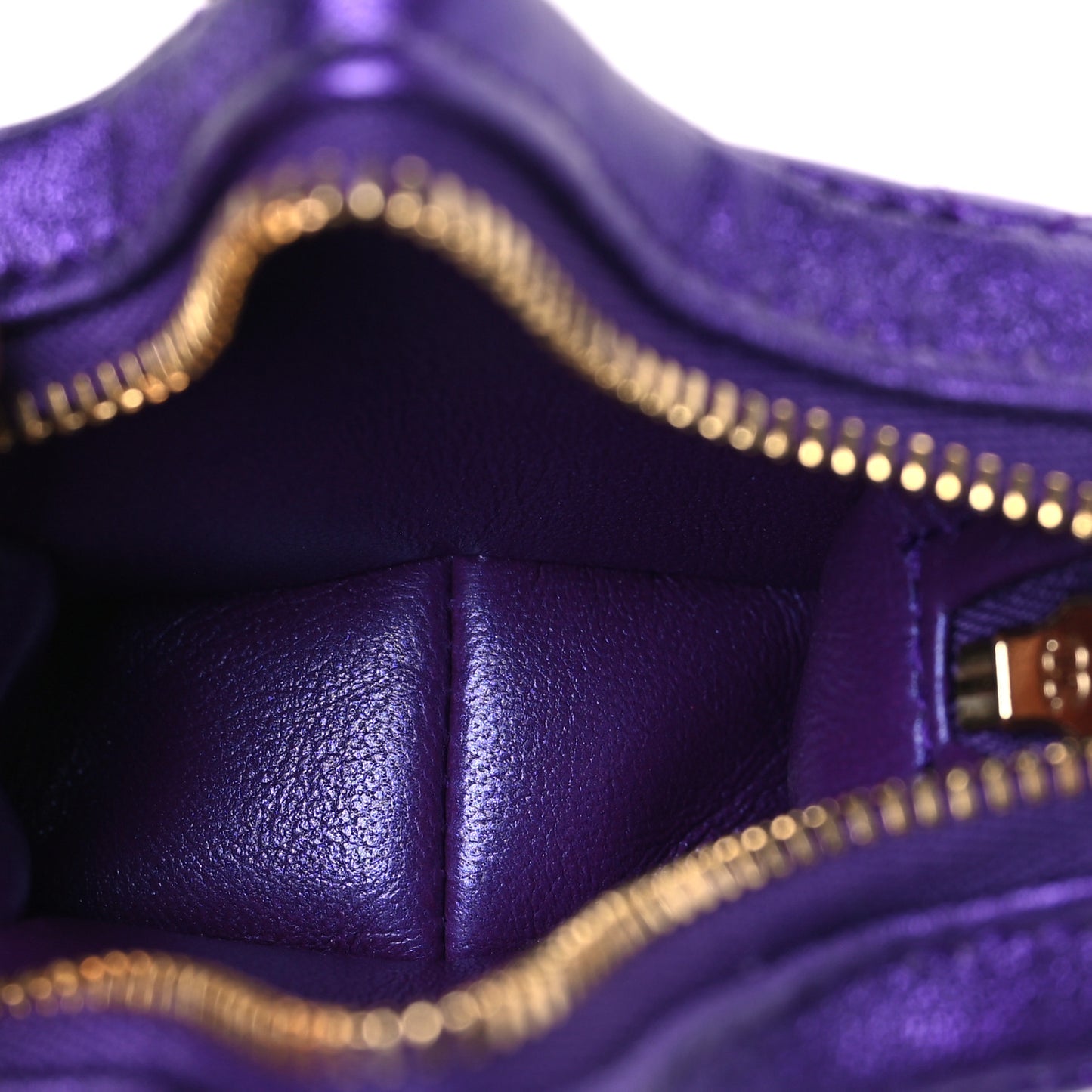 Metallic Lambskin Hollywood Boulevard Star Clip On Coin Purse Purple
