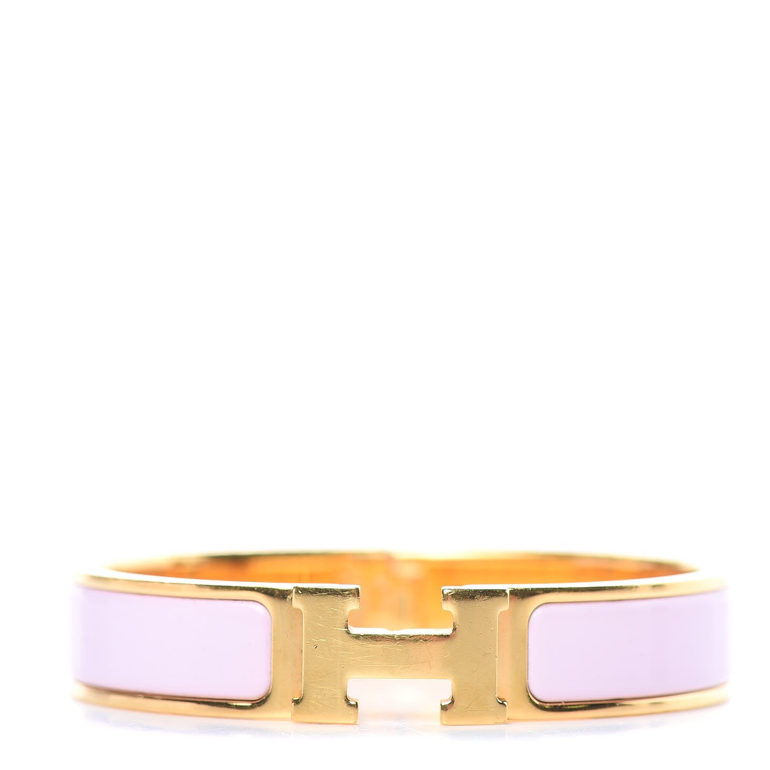 Hermes Enamel Narrow Clic Clac H Bracelet PM Rose Nacarat 1 of 7