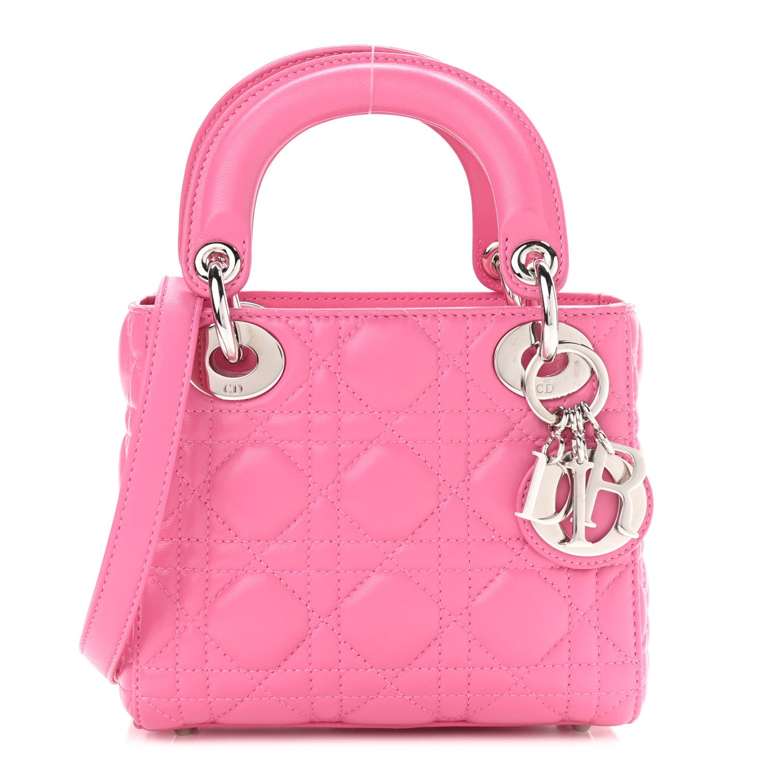 Christian Dior Lambskin Cannage Mini Lady Dior Sorbet 1 of 8