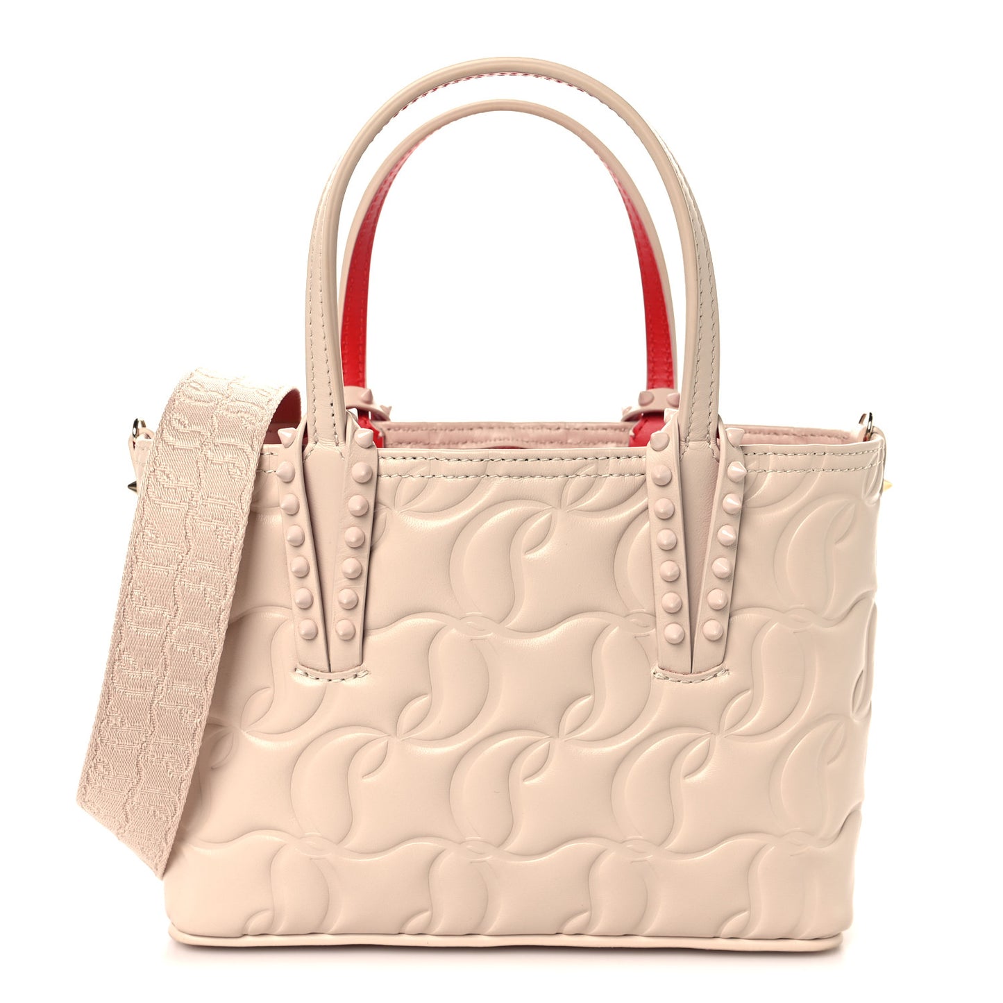 Nappa Embossed Mini East West Cabata Tote Leche