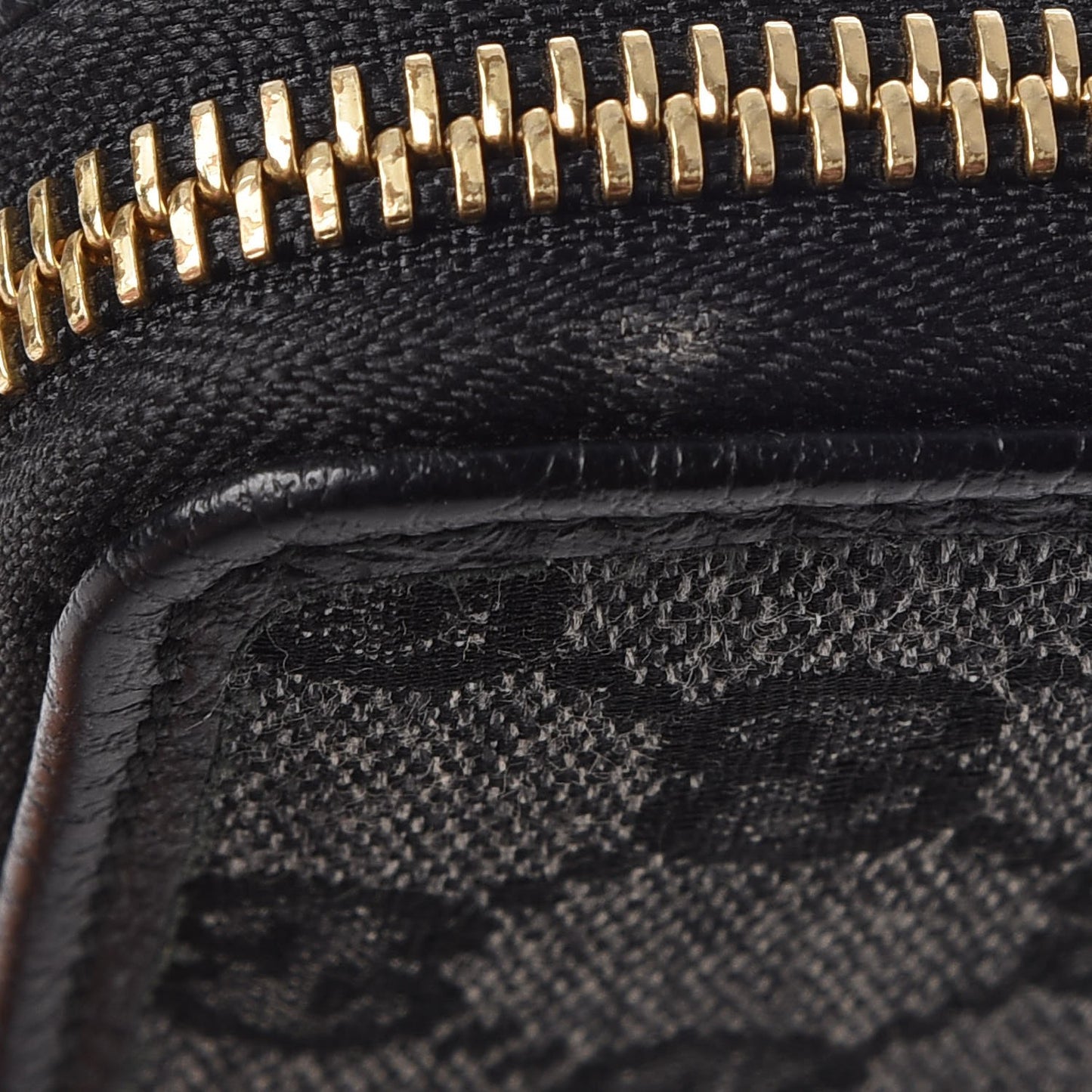 Denim Monogram Zip Around Wallet Black