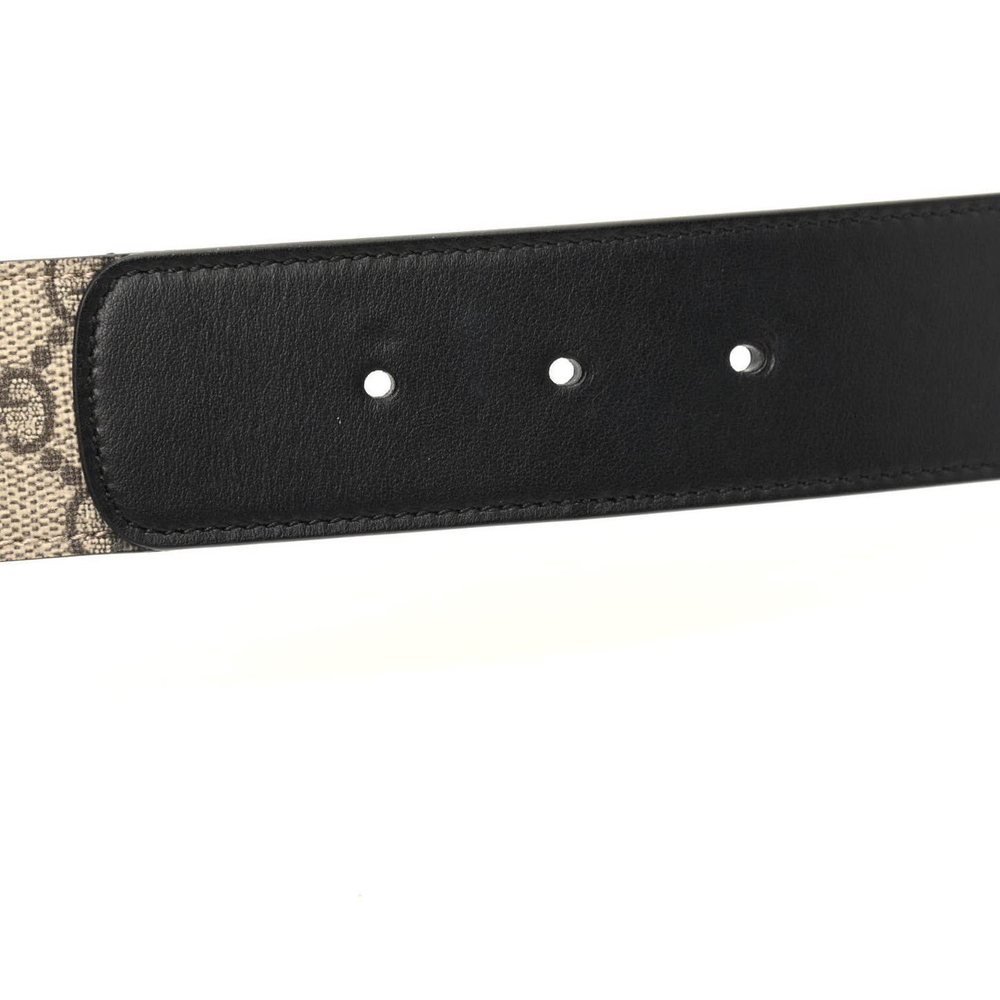 GG Supreme Monogram Matte Plutone Calfskin Double G 40mm Belt 90 36 Beige Ebony Black