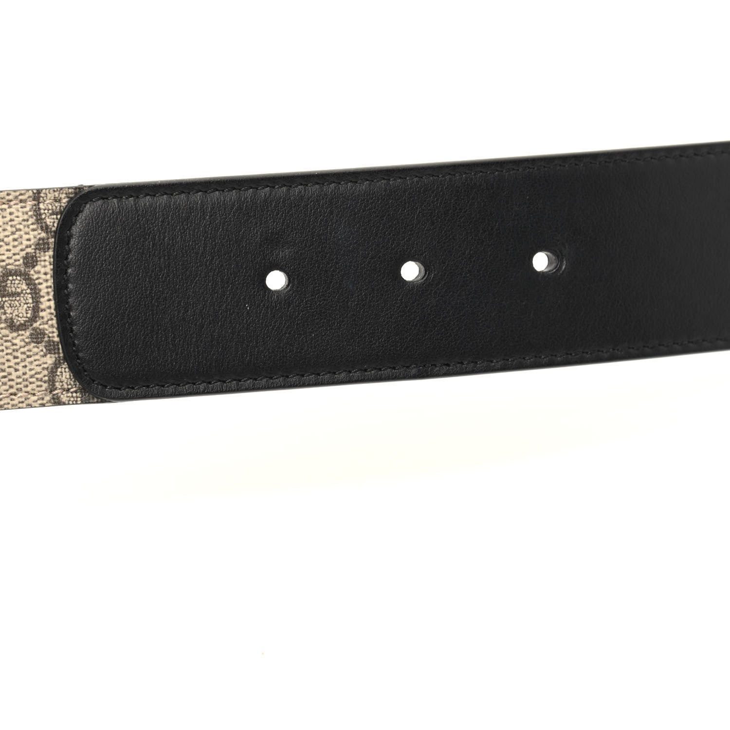 Gucci GG Supreme Monogram Matte Plutone Calfskin Double G 40mm Belt 90 36 Beige Ebony Black 3 of 5