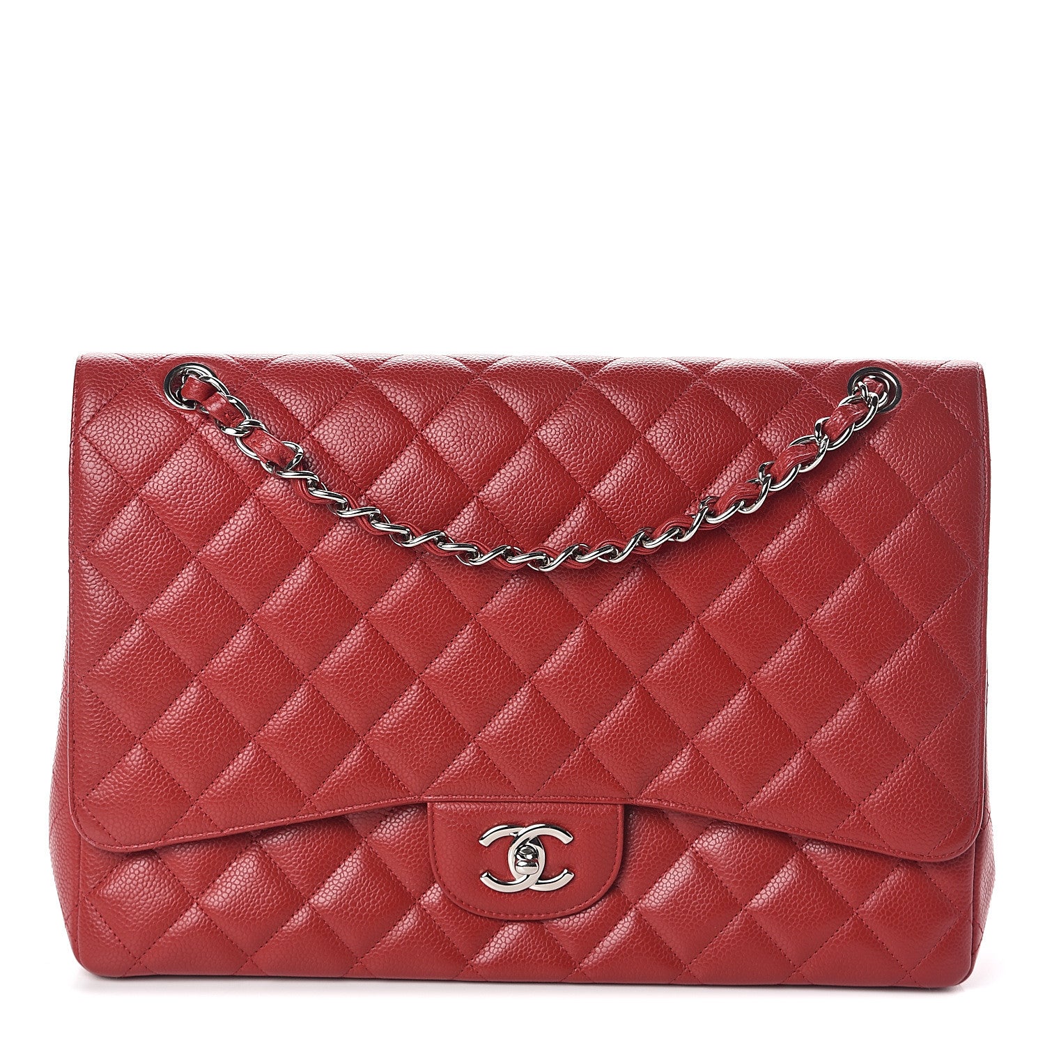Chanel Caviar Quilted Maxi Single Flap Red 1 of 8