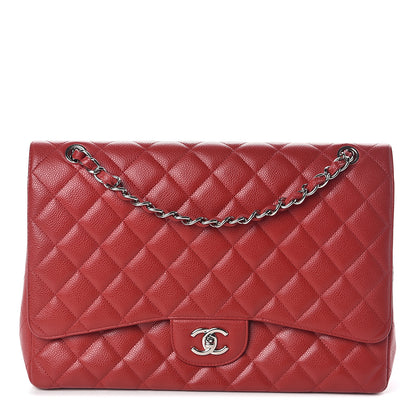 Chanel Caviar Quilted Maxi Single Flap Red 1 of 8