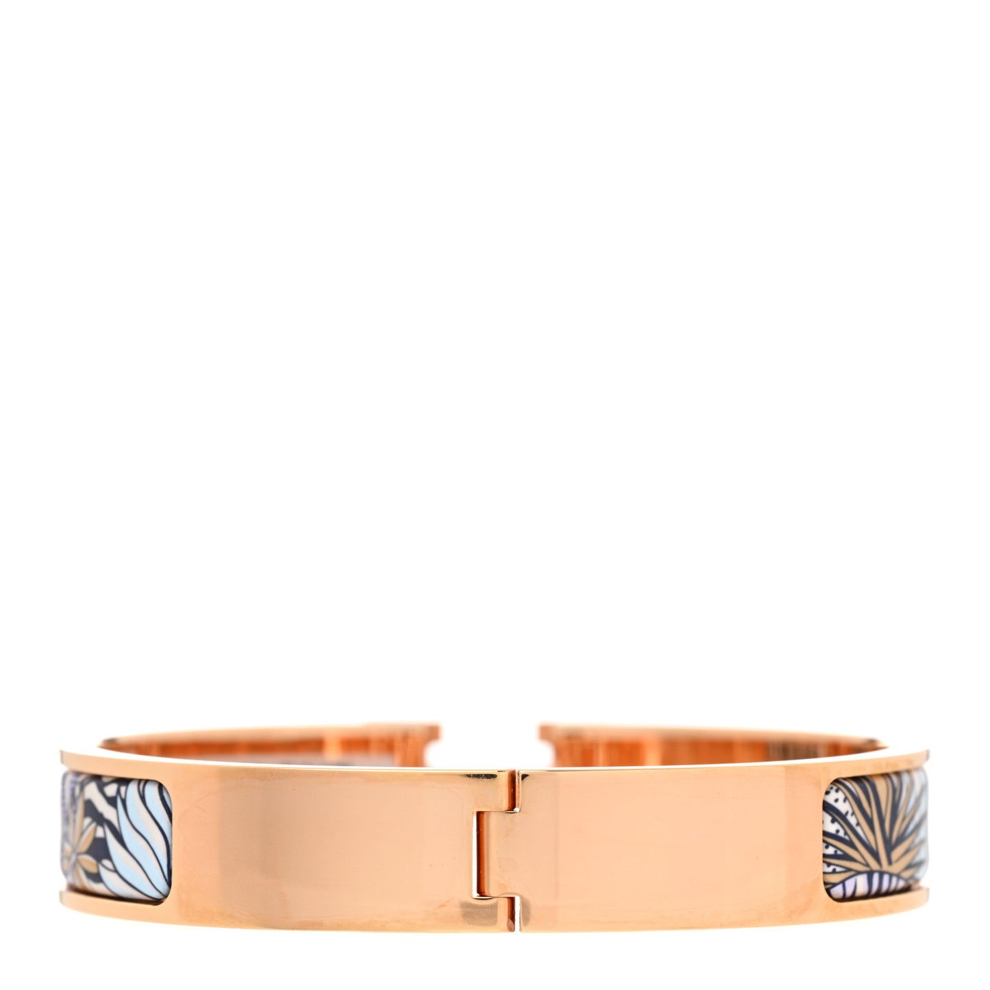 Enamel Narrow Print Animaux Camoufles Clic Clac H Bracelet GM Lilas