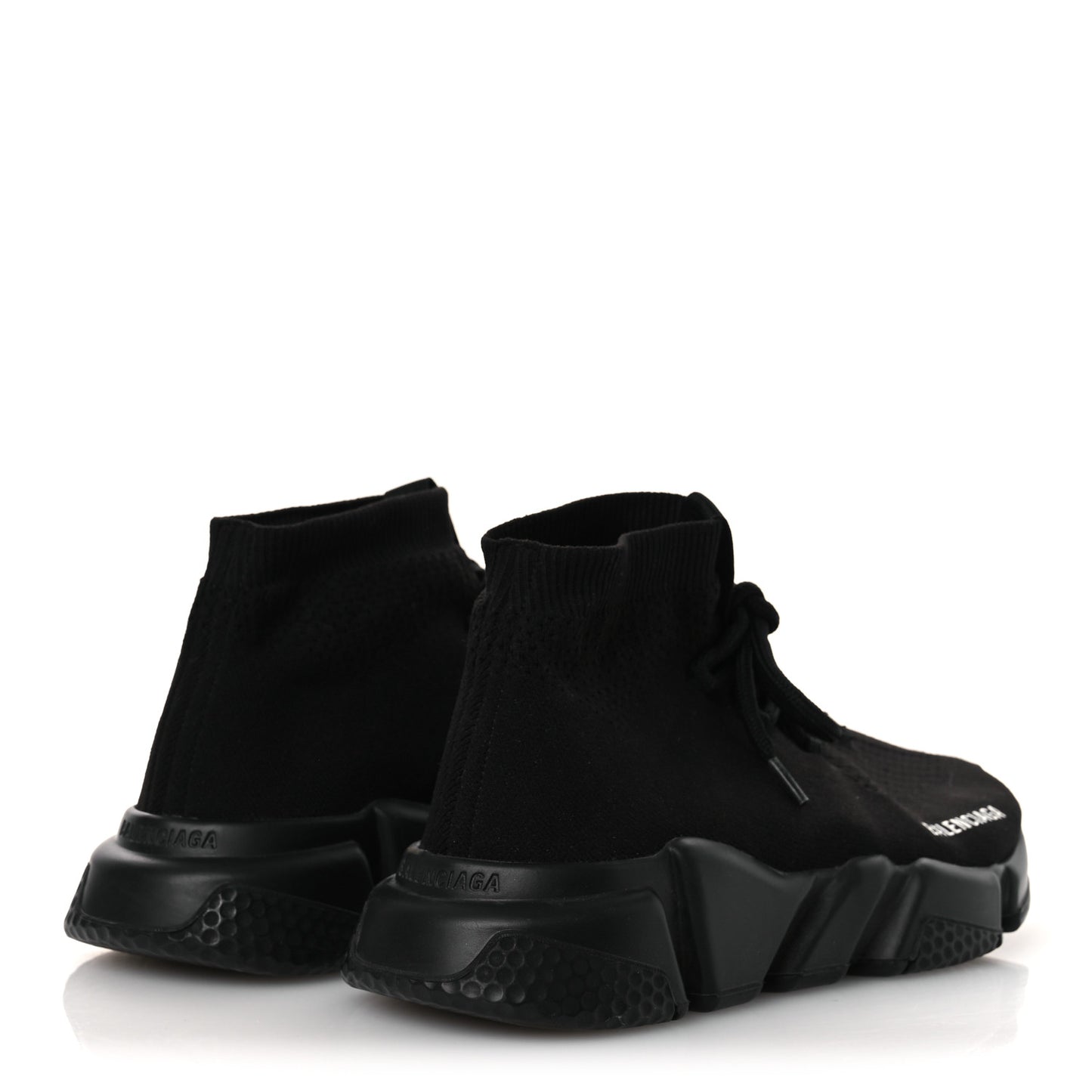 Recycled Knit Bi-Color Sole Womens Speed Lace Up Sneakers 38 Black White