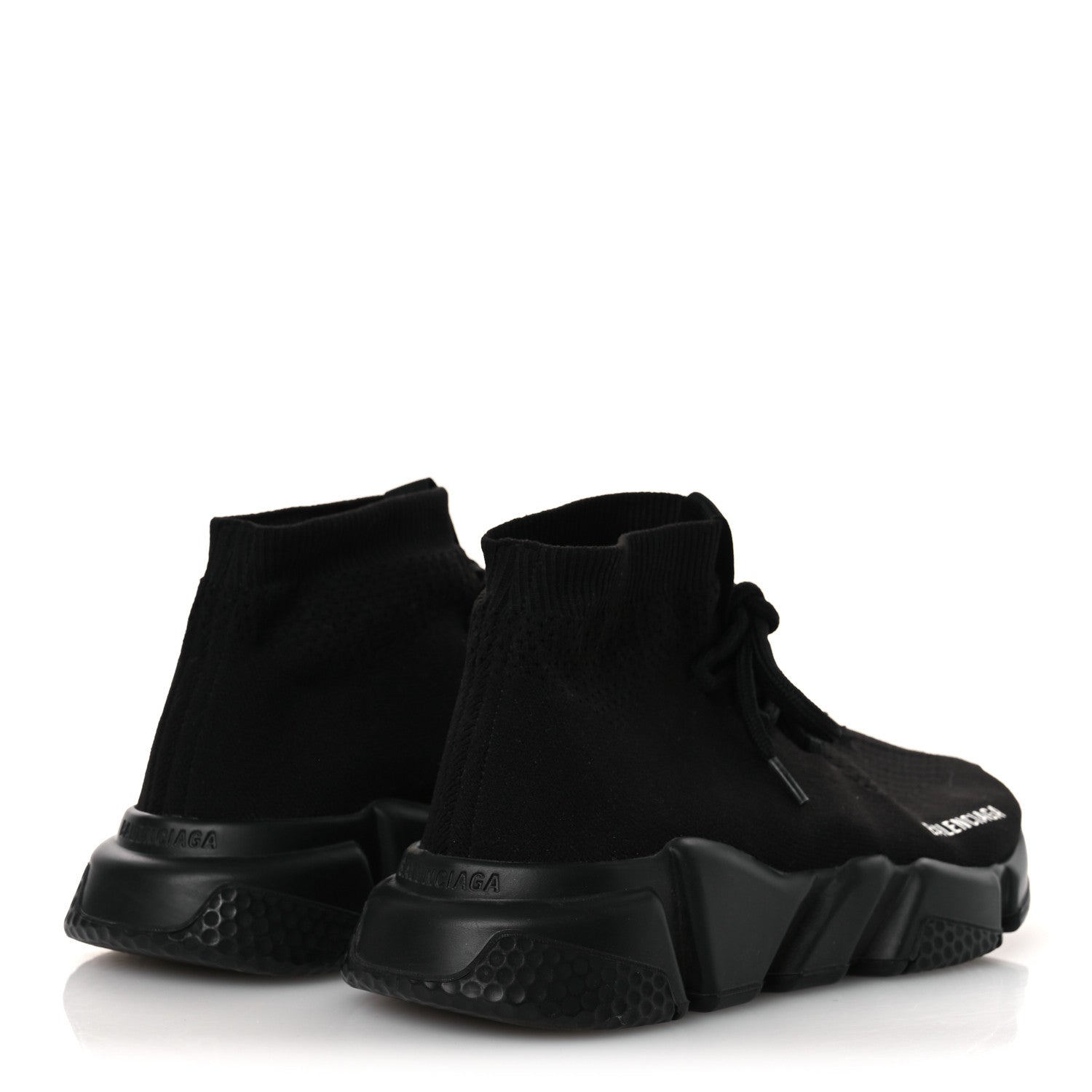Balenciaga Recycled Knit Bi-Color Sole Womens Speed Lace Up Sneakers 38 Black White 5 of 12