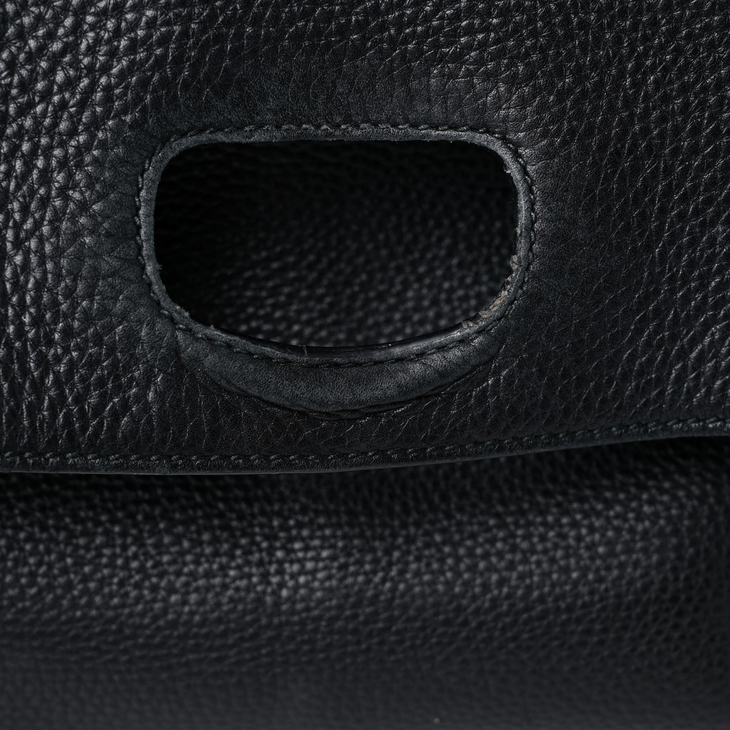 Pebbled Calfskin Large Bamboo Daily Top Handle Bag Black