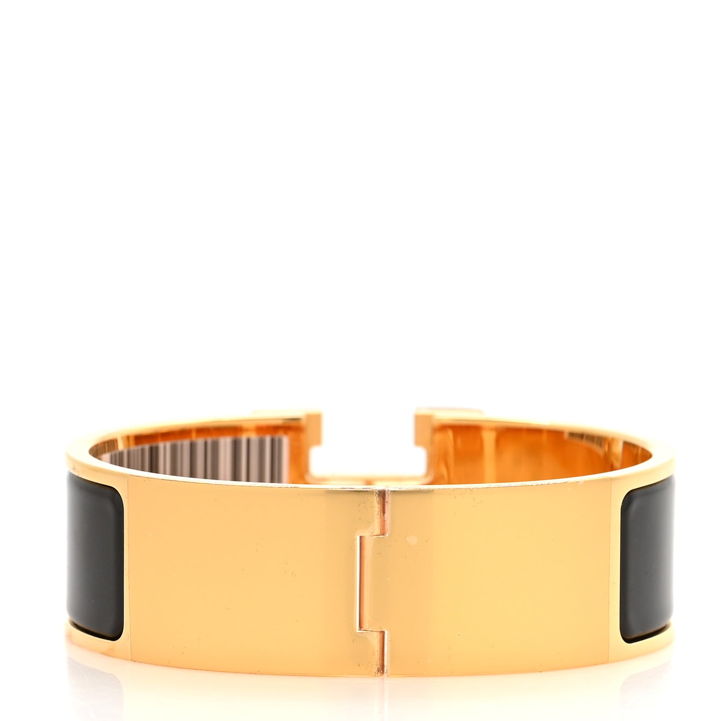 Enamel Wide Clic Clac H Bracelet GM Black