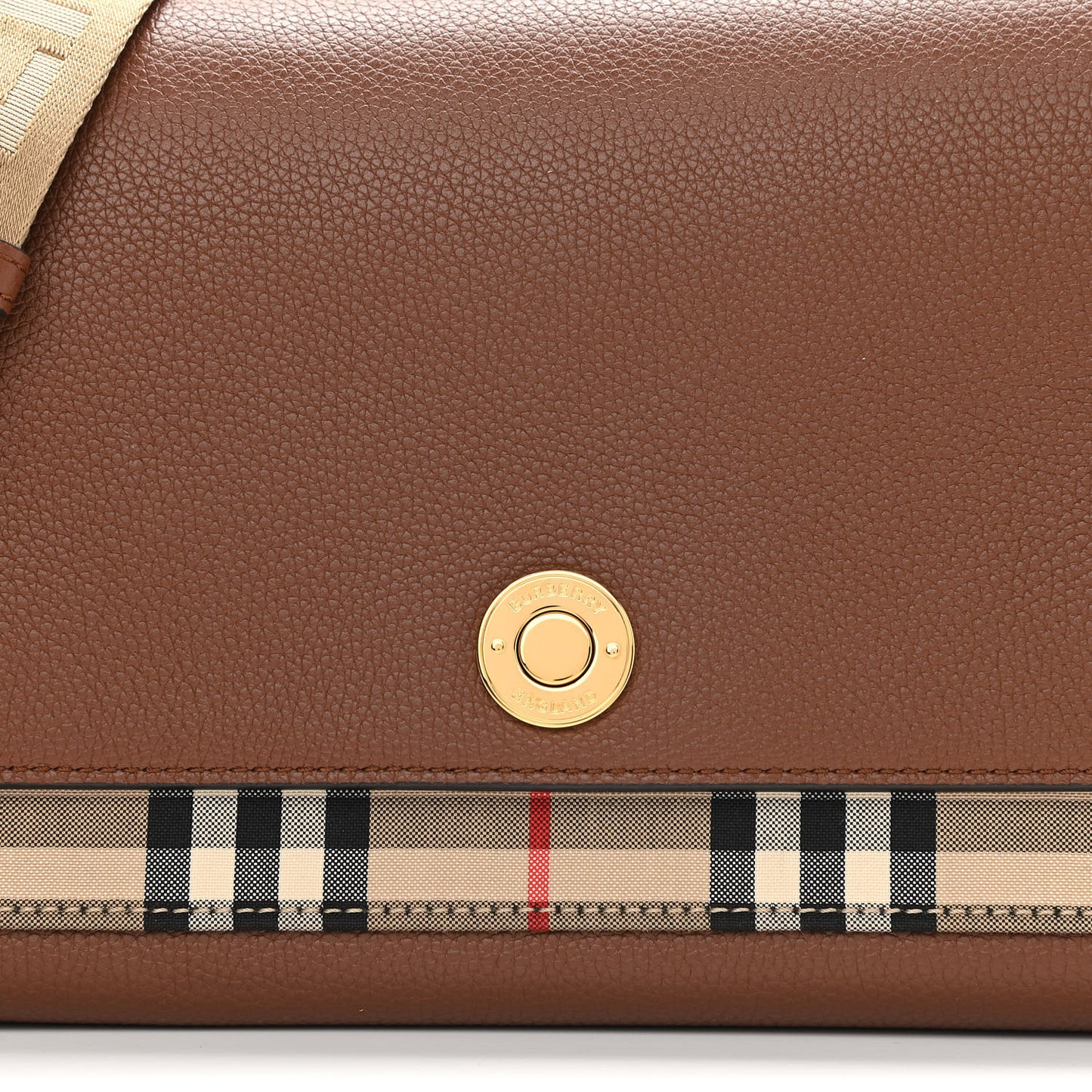 Calfskin Vintage Check Note Crossbody Bag Tan
