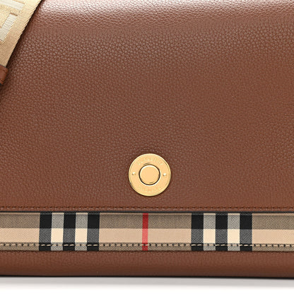 Burberry Calfskin Vintage Check Note Crossbody Bag Tan 8 of 15