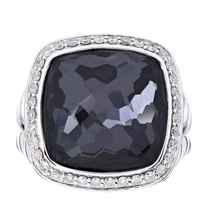 David Yurman Sterling Silver Diamond Black Orchid 14mm Albion Ring 52 6 1 of 5