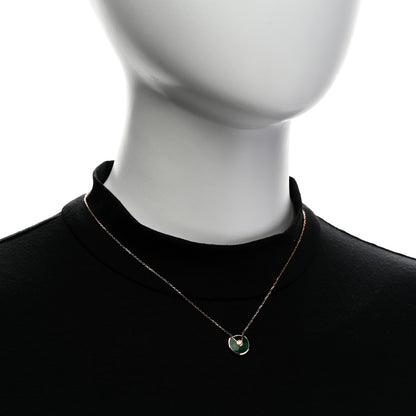 Cartier 18K Pink Gold Diamond Malachite XS Amulette de Cartier Pendant Necklace 2 of 6