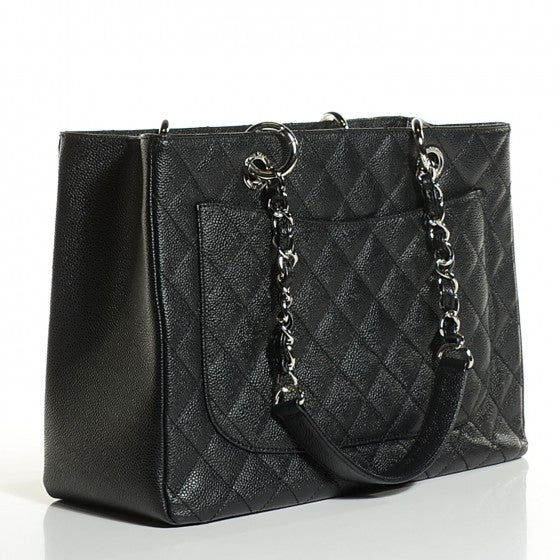 Chanel Caviar Quilted Grand Shopping Tote GST Black 3 of 14