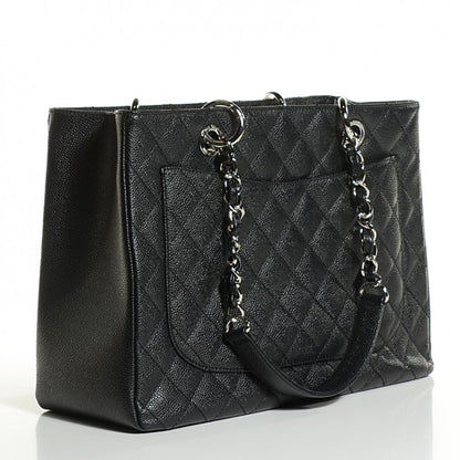 Chanel Caviar Quilted Grand Shopping Tote GST Black 3 of 14