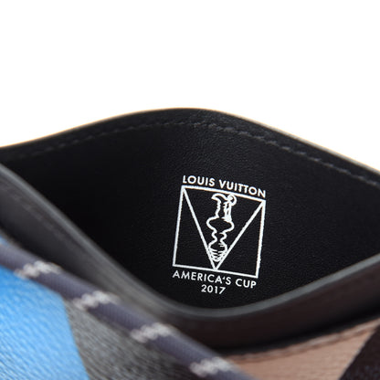 Louis Vuitton Damier Cobalt America's Cup Regatta Ribbon Card Holder 6 of 7