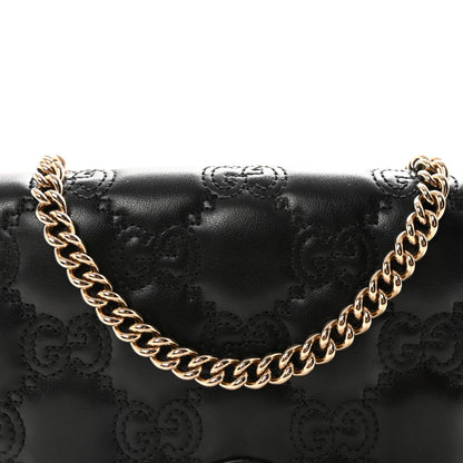 Gucci Calfskin GG Matelasse Chain Wallet Black 7 of 10