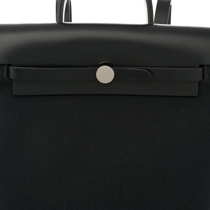 Hermes Military Toile Vache Hunter Herbag a Dos Zip Retourne Backpack Black 8 of 13