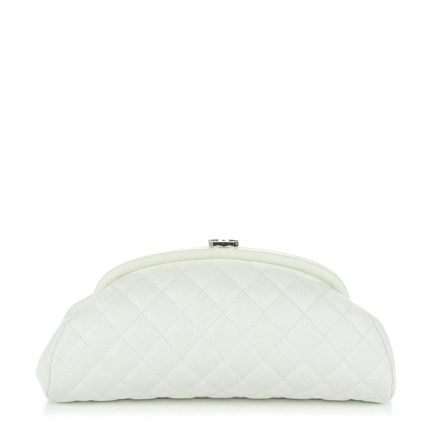Caviar Quilted Timeless Clutch White
