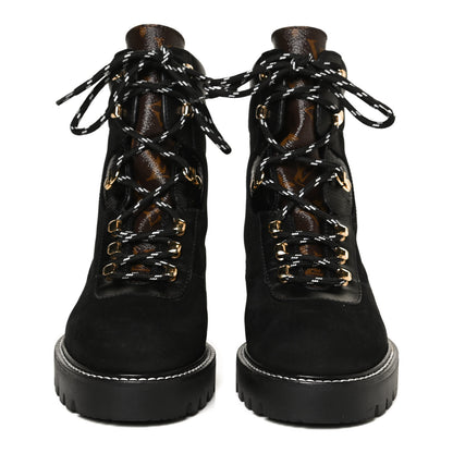 Louis Vuitton Nubuck Epi Monogram Territory Flat Ranger Boots 37 Black 2 of 11