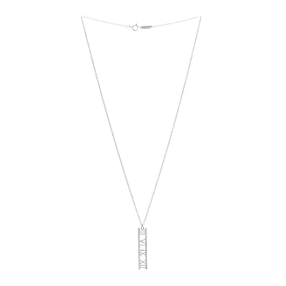 Tiffany 18K White Gold Atlas Bar Pendant Necklace 3 of 6