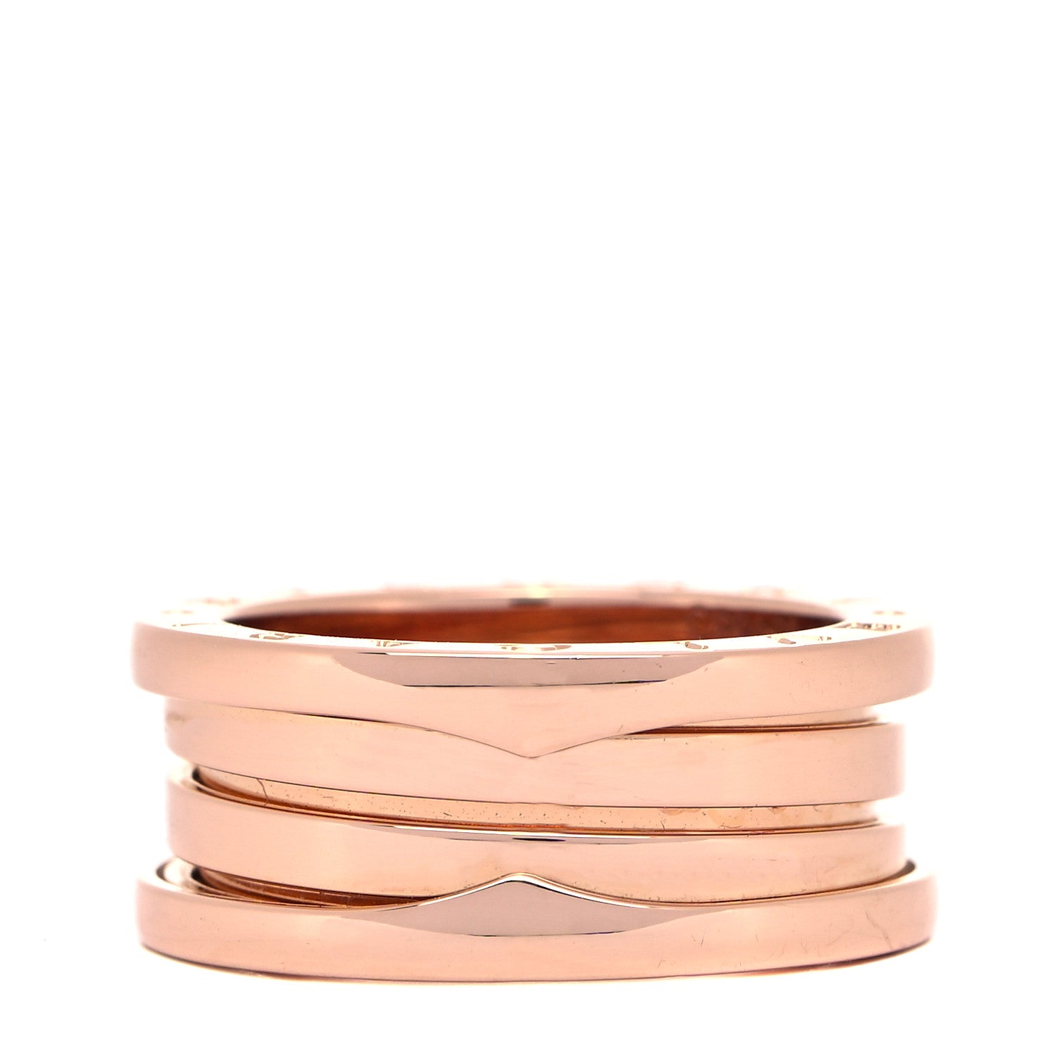 Bulgari 18K Rose Gold B.Zero1 Three-Band Ring 53 6.25 1 of 5