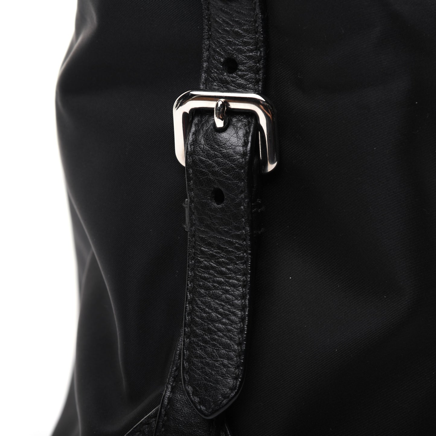 Tessuto Nylon Calfskin Hobo Black