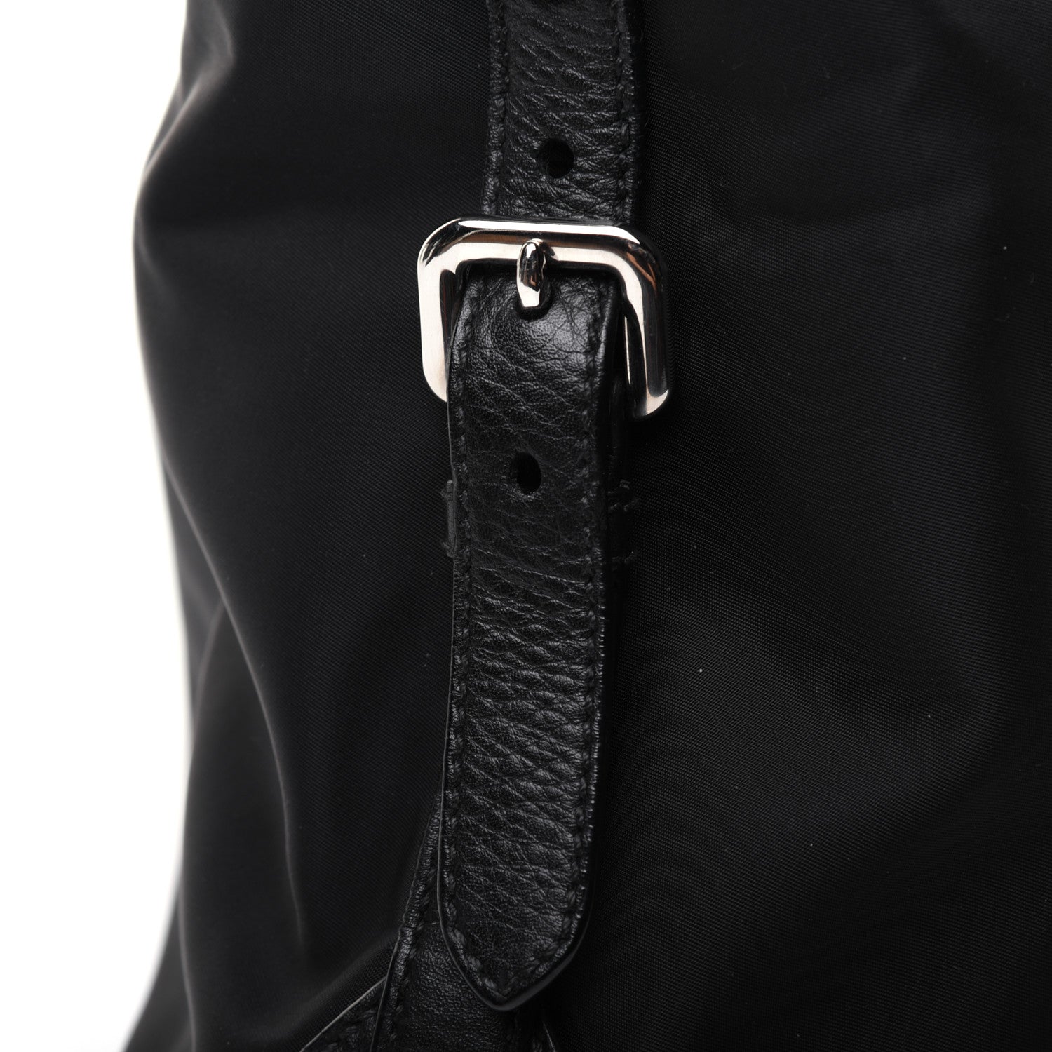 Prada Tessuto Nylon Calfskin Hobo Black 22 of 25
