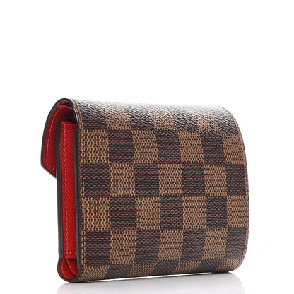 Louis Vuitton Damier Ebene Victorine Wallet Red 3 of 7