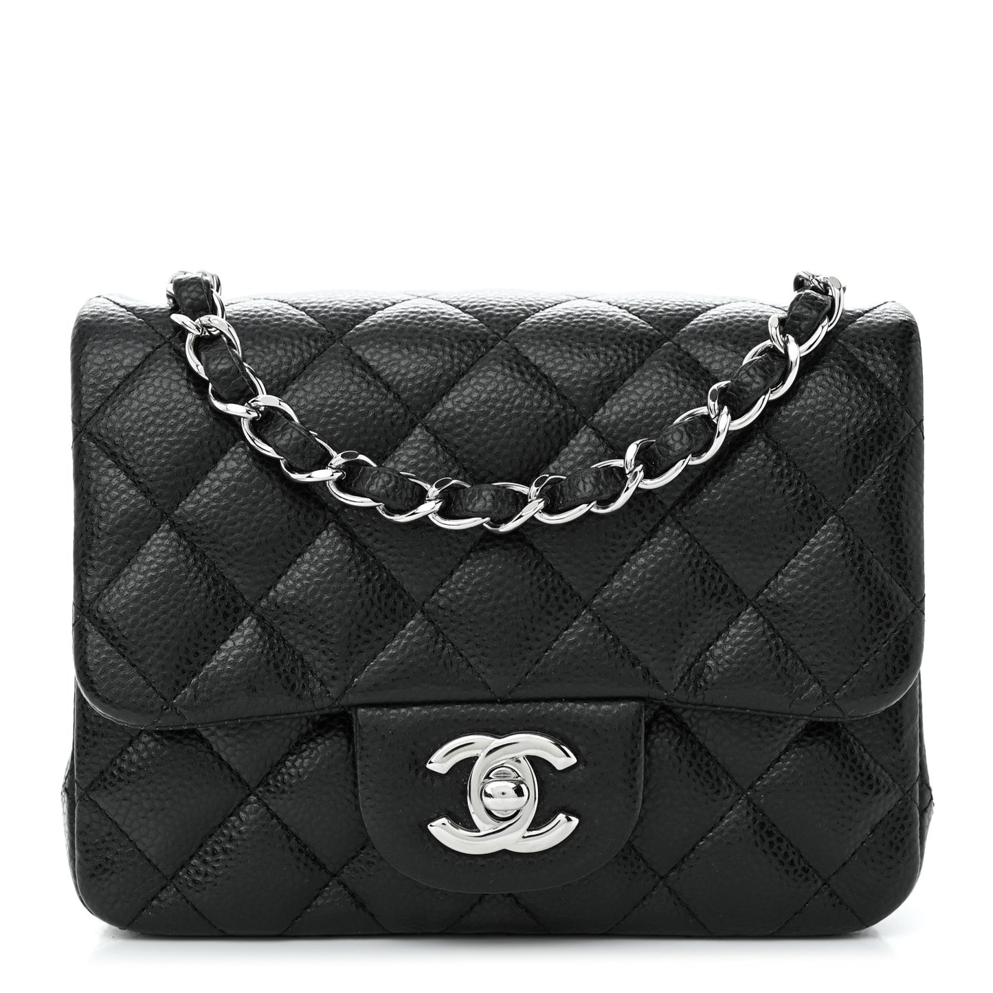 Caviar Quilted Mini Square Flap Black