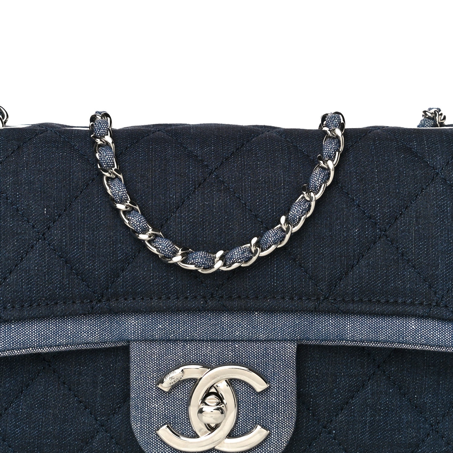 Chanel Denim Quilted Small Medallion Flap Blue 9 of 27