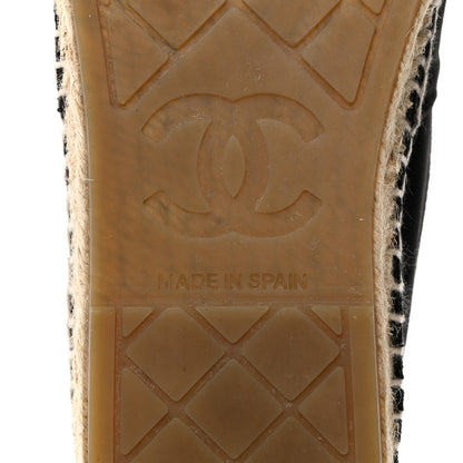 Chanel Velvet Logo Espadrilles 37 Black 9 of 9