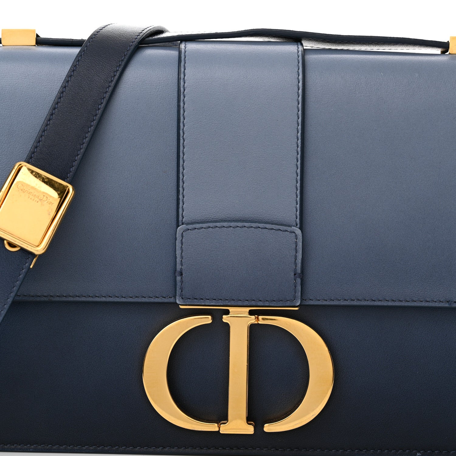 Christian Dior Smooth Calfskin 30 Montaigne Flap Bag Indigo Blue 7 of 14
