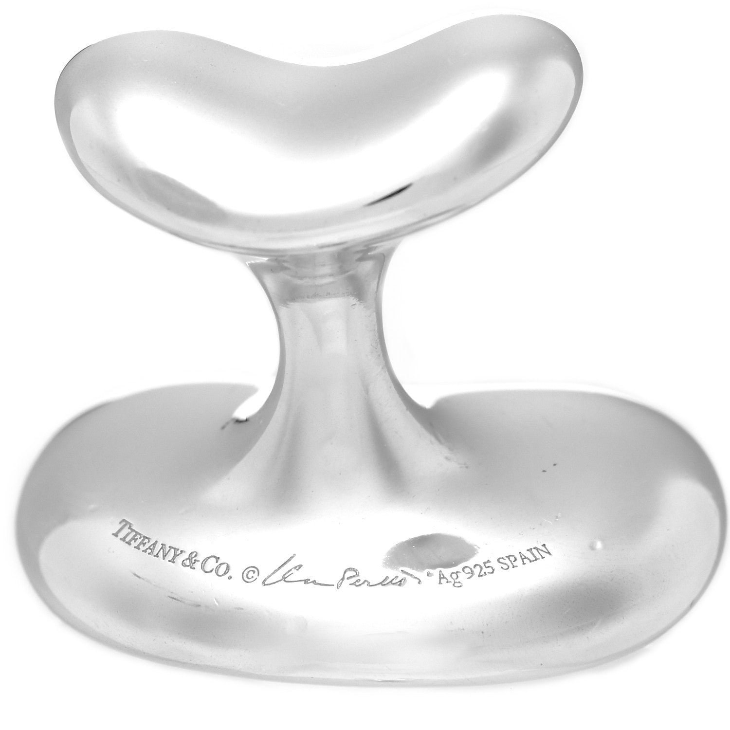 Tiffany Sterling Silver 18mm Elsa Peretti Bean Cufflinks 5 of 5