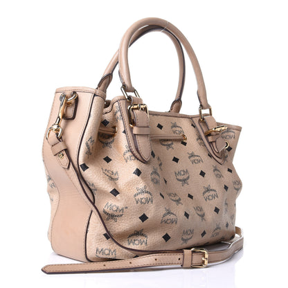 MCM Visetos Drawstring Bucket Bag Beige 4 of 13