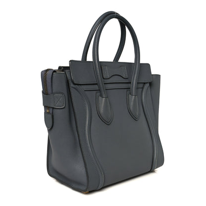 Celine Baby Drummed Calfskin Micro Luggage Kohl 3 of 9