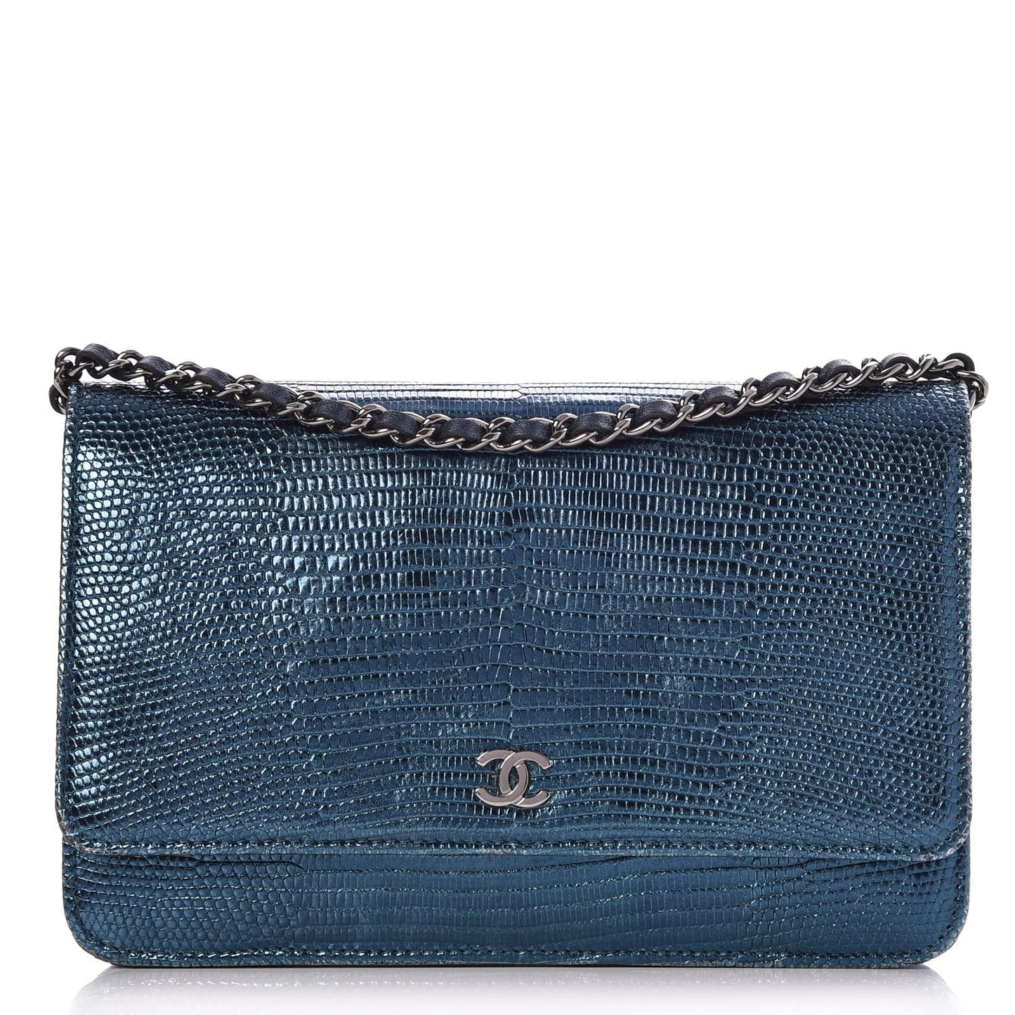 Iridescent Lizard Wallet on Chain WOC Blue