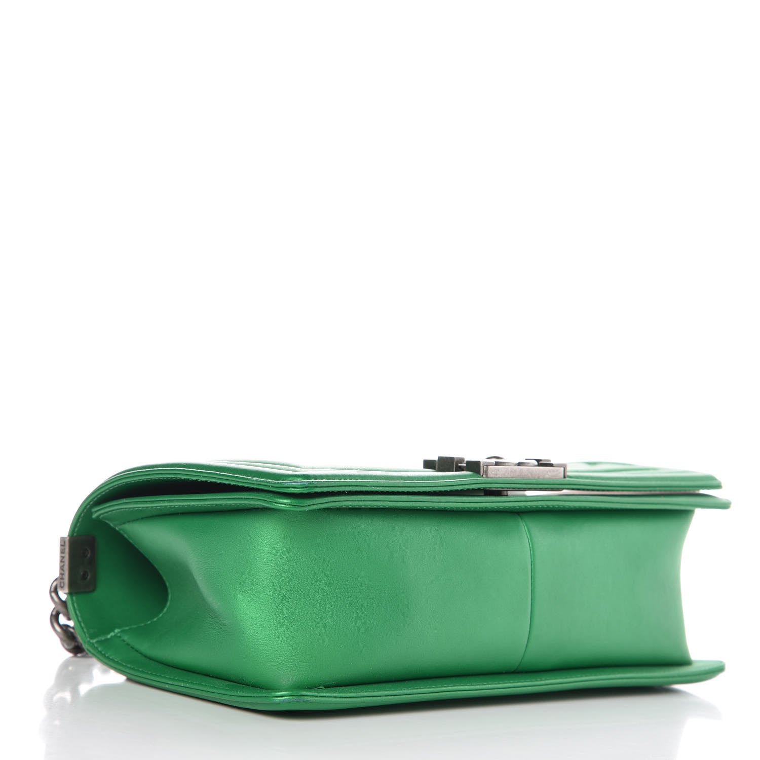 Chanel Metallic Calfskin Quilted Medium Boy Flap Green 4 of 9