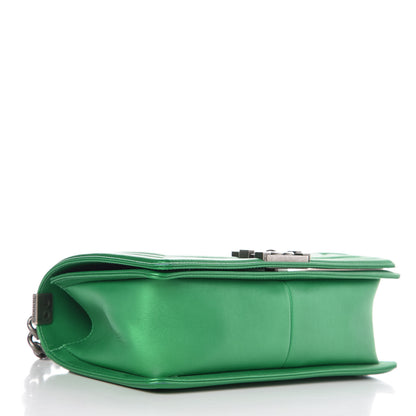 Chanel Metallic Calfskin Quilted Medium Boy Flap Green 4 of 9